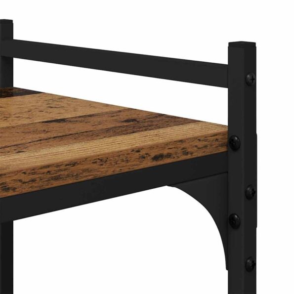 vidaXL Knižnica Staré drevo 76 x 32 x 192 cm Kompozitné drevo – Obrázok 8