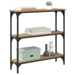 vidaXL Konzolový stôl s poličkou dub artisan 75 x 22.5 x 75 cm – Obrázok 3