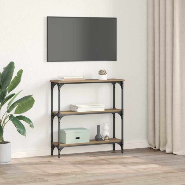 vidaXL Konzolový stôl s poličkou dub artisan 75 x 22.5 x 75 cm – Obrázok 4