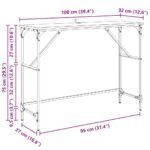 vidaXL Konzolový stôl Čierny dub 100 x 32 x 75 cm Kompozitné drevo – Obrázok 11