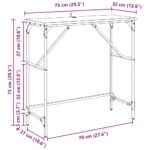 vidaXL Konzolový stôl Čierny dub 75 x 32 x 75 cm Kompozitné drevo – Obrázok 11