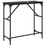 vidaXL Konzolový stôl Čierny dub 75 x 32 x 75 cm Kompozitné drevo – Obrázok 7