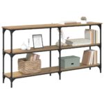 vidaXL Konzolový stôl Remeselný dub 150 x 29 x 75 cm – Obrázok 3