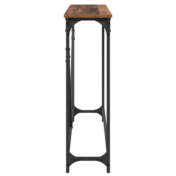 vidaXL Konzolový stôl Staré drevo 102 x 22.5 x 75 cm Kompozitné drevo – Obrázok 6