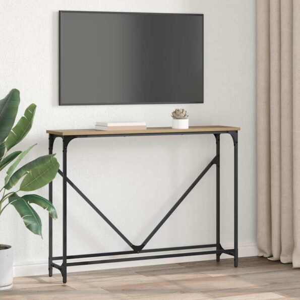 vidaXL Konzolový stôl dub artisan 102 x 22.5 x 75 cm Kompozitné drevo – Obrázok 4