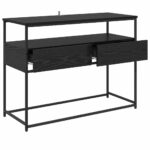 vidaXL Konzolový stôl so zásuvkou Čierny dub 100 x 40 x 75 cm – Obrázok 5