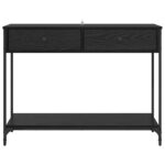 vidaXL Konzolový stôl Čierny dub 100 x 34,5 x 75 cm Kompozitné drevo – Obrázok 6