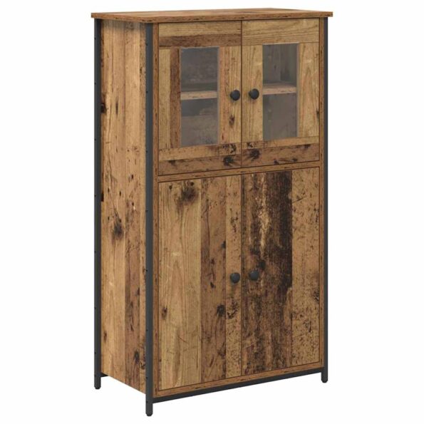 vidaXL Highboard Staré drevo 62 x 32 x 106,5 cm Kompozitné drevo – Obrázok 2