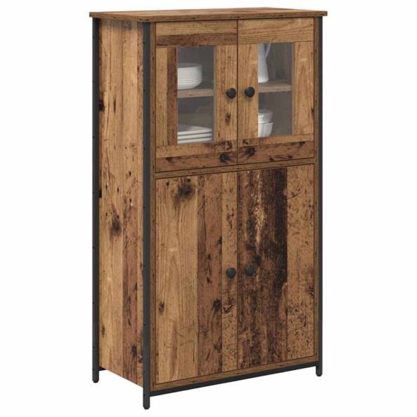 vidaXL Highboard Staré drevo 62 x 32 x 106,5 cm Kompozitné drevo – Obrázok 3