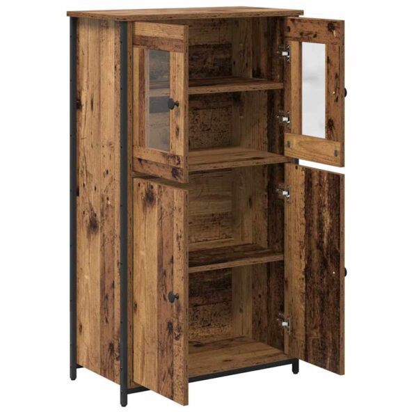 vidaXL Highboard Staré drevo 62 x 32 x 106,5 cm Kompozitné drevo – Obrázok 5