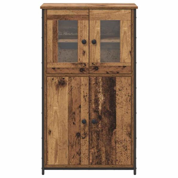 vidaXL Highboard Staré drevo 62 x 32 x 106,5 cm Kompozitné drevo – Obrázok 6