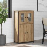vidaXL Highboard Remeselný dub 62 x 32 x 106,5 cm Kompozitné drevo