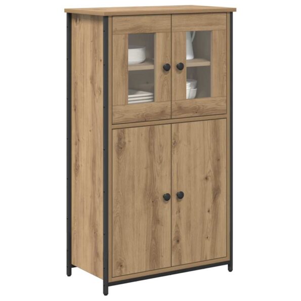 vidaXL Highboard Remeselný dub 62 x 32 x 106,5 cm Kompozitné drevo – Obrázok 3