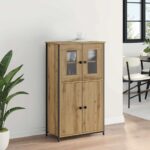 vidaXL Highboard Remeselný dub 62 x 32 x 106,5 cm Kompozitné drevo – Obrázok 4
