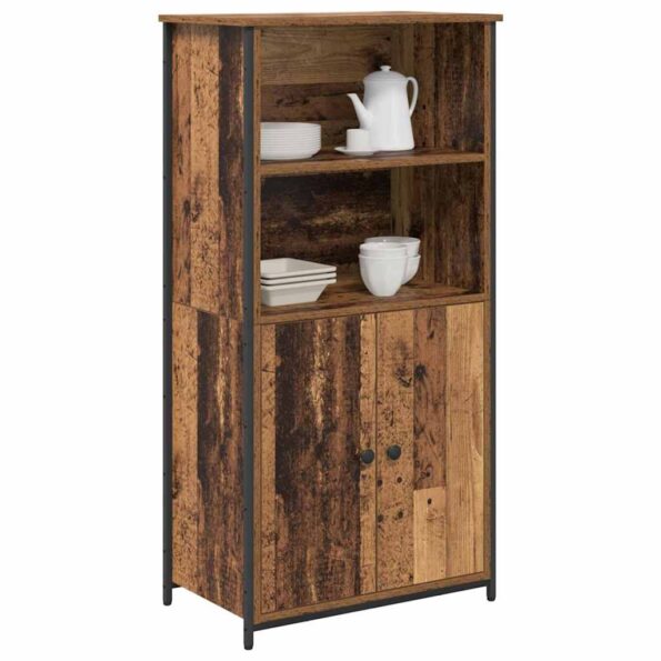 vidaXL Highboard Staré drevo 62 x 36 x 121,5 cm Kompozitné drevo – Obrázok 3