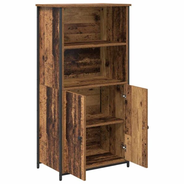 vidaXL Highboard Staré drevo 62 x 36 x 121,5 cm Kompozitné drevo – Obrázok 5