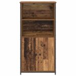 vidaXL Highboard Staré drevo 62 x 36 x 121,5 cm Kompozitné drevo – Obrázok 6