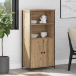 vidaXL Highboard Remeselný dub 62 x 36 x 121,5 cm Kompozitné drevo