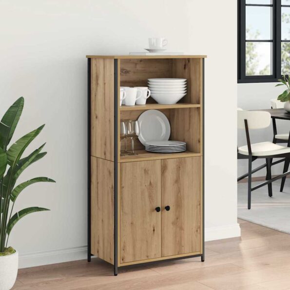 vidaXL Highboard Remeselný dub 62 x 36 x 121,5 cm Kompozitné drevo – Obrázok 4