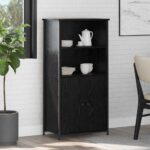 vidaXL Highboard Čierny dub 62 x 36 x 121,5 cm Kompozitné drevo