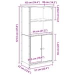 vidaXL Highboard Čierny dub 62 x 36 x 121,5 cm Kompozitné drevo – Obrázok 13