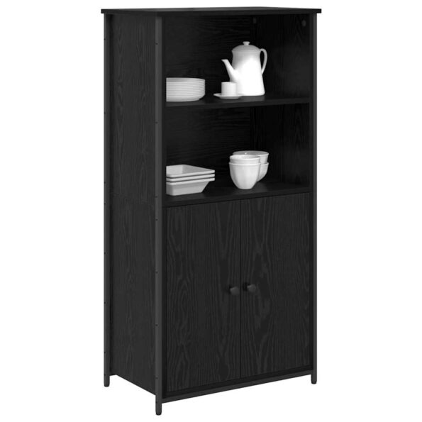 vidaXL Highboard Čierny dub 62 x 36 x 121,5 cm Kompozitné drevo – Obrázok 3