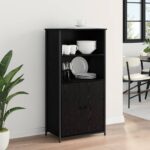 vidaXL Highboard Čierny dub 62 x 36 x 121,5 cm Kompozitné drevo – Obrázok 4