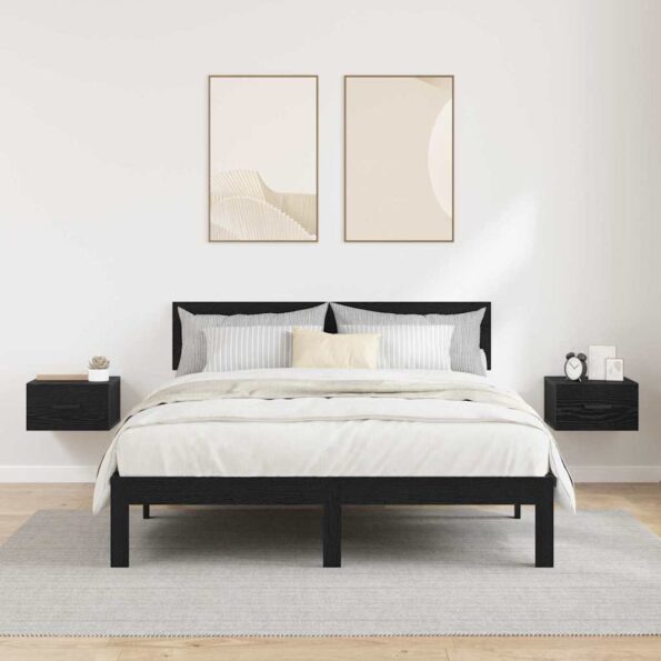 vidaXL Nočný stolík 2 pcs Čierny dub 35 x 35 x 20 cm Kompozitné drevo – Obrázok 4