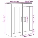 vidaXL Nástenná skrinka Remeselný dub 69,5 x 34 x 90 cm – Obrázok 11