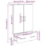 vidaXL Highboard Staré drevo 69,5 x 30 x 115 cm Kompozitné drevo – Obrázok 11