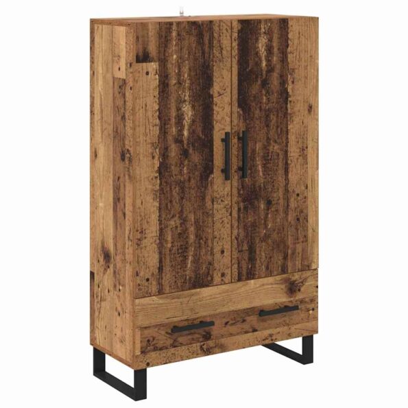 vidaXL Highboard Staré drevo 69,5 x 30 x 115 cm Kompozitné drevo – Obrázok 2