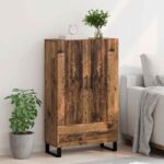 vidaXL Highboard Staré drevo 69,5 x 30 x 115 cm Kompozitné drevo – Obrázok 4