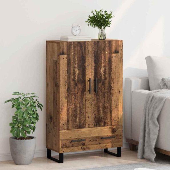 vidaXL Highboard Staré drevo 69,5 x 30 x 115 cm Kompozitné drevo – Obrázok 4