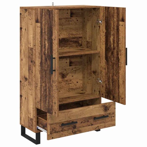 vidaXL Highboard Staré drevo 69,5 x 30 x 115 cm Kompozitné drevo – Obrázok 5