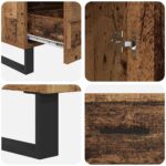 vidaXL Highboard Staré drevo 69,5 x 30 x 115 cm Kompozitné drevo – Obrázok 9