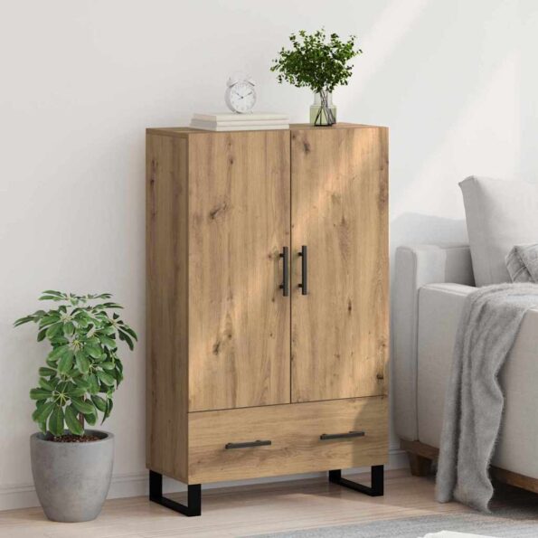 vidaXL Highboard Remeselný dub 69,5 x 30 x 115 cm Kompozitné drevo – Obrázok 4