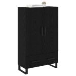 vidaXL Highboard Čierny dub 69,5 x 30 x 115 cm Kompozitné drevo – Obrázok 3