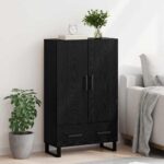 vidaXL Highboard Čierny dub 69,5 x 30 x 115 cm Kompozitné drevo – Obrázok 4