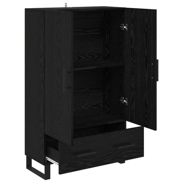 vidaXL Highboard Čierny dub 69,5 x 30 x 115 cm Kompozitné drevo – Obrázok 5