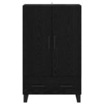 vidaXL Highboard Čierny dub 69,5 x 30 x 115 cm Kompozitné drevo – Obrázok 6