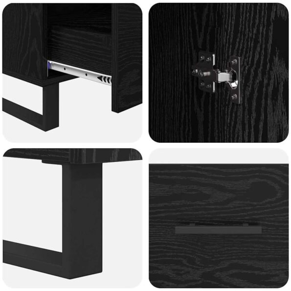vidaXL Highboard Čierny dub 69,5 x 30 x 115 cm Kompozitné drevo – Obrázok 9