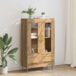 vidaXL Highboard so zásuvkou Remeselný dub 69,5 x 31 x 115 cm