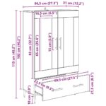 vidaXL Highboard so zásuvkou Remeselný dub 69,5 x 31 x 115 cm – Obrázok 11