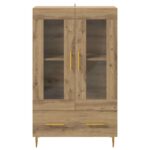 vidaXL Highboard so zásuvkou Remeselný dub 69,5 x 31 x 115 cm – Obrázok 6