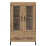 vidaXL Highboard Remeselný dub 69,5 x 31 x 115 cm Kompozitné drevo – Obrázok 6