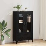 vidaXL Highboard Čierny dub 69,5 x 31 x 115 cm Kompozitné drevo