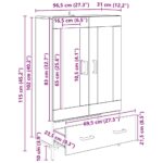 vidaXL Highboard Čierny dub 69,5 x 31 x 115 cm Kompozitné drevo – Obrázok 11