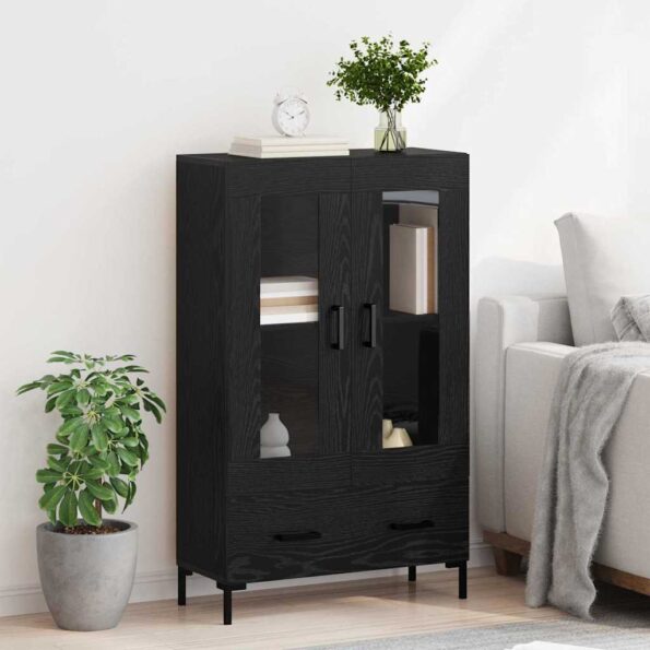 vidaXL Highboard Čierny dub 69,5 x 31 x 115 cm Kompozitné drevo – Obrázok 4