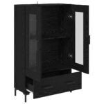 vidaXL Highboard Čierny dub 69,5 x 31 x 115 cm Kompozitné drevo – Obrázok 5