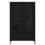vidaXL Highboard Čierny dub 69,5 x 31 x 115 cm Kompozitné drevo – Obrázok 6